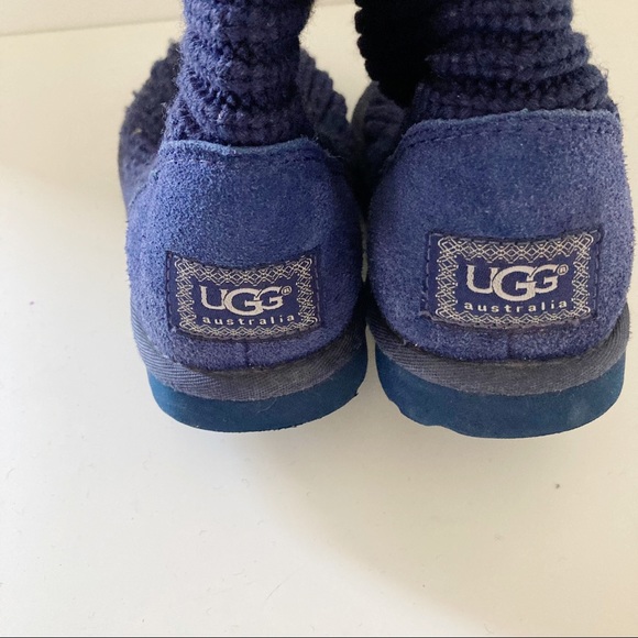 Women’s Uggs Blue Classic Cardy Sweater Boots - Picture 4 of 6